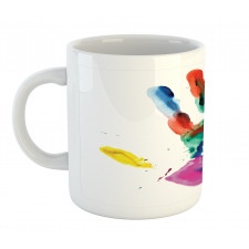 Colored Human Hand Mug