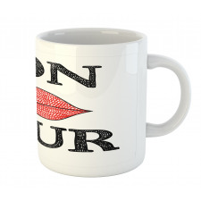 Vintage Bon Jour Words Mug