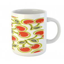 Cherry and Leaves Pattern Mug