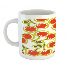 Cherry and Leaves Pattern Mug