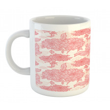 Pink Flowers and Leaves Mug