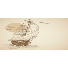 Sailing Ship Birds Sun Mug