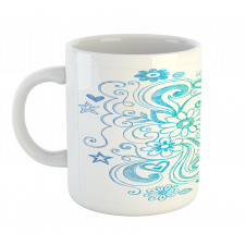 Ombre Sketchy Floral Mug