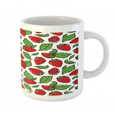 Juicy Strawberries Leaves Mug