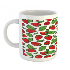Juicy Strawberries Leaves Mug