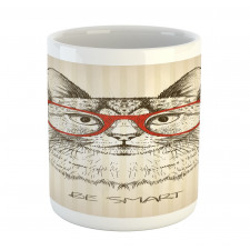 Cat with Retro Glasses Mug