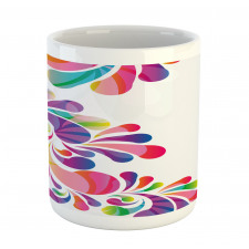 Curvy Floral Design Mug