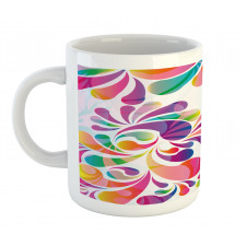 Curvy Floral Design Mug