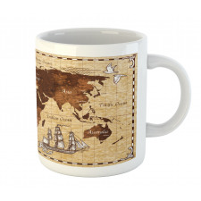 Retro Sketch World Map Mug