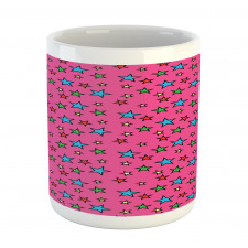 Hot Pink Retro Stars Mug