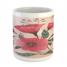 Pink Romantic Flowers Mug