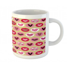 Cartoon Style Hearts Mug