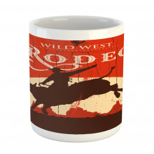 Rodeo Cowboy Rides Bull Mug