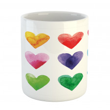 Rainbow Colors Hearts Mug