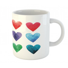 Rainbow Colors Hearts Mug