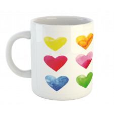 Rainbow Colors Hearts Mug