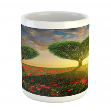 Poppies Heart Trees Mug