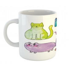 Cats in Watercolor Style Mug