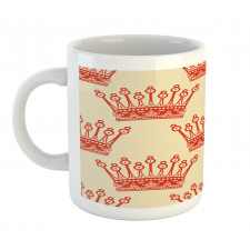 Vintage Red Crown Pattern Mug