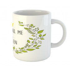 Green Wreath Words Crown Mug