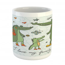 Alligator Family Cartoon Mug