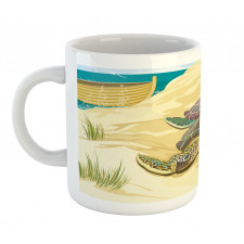 Sea Turtles Sand Boat Mug