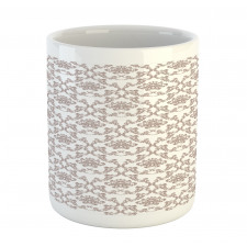 Taupe Colored Damask Mug