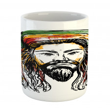 Rasta Man Sketch Portrait Mug