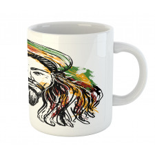 Rasta Man Sketch Portrait Mug