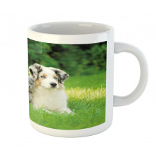 Puppy Family in Garden Mug