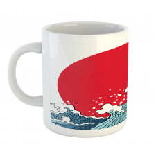 Red Sun Tsunami Mug