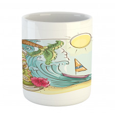 Cartoon Beach Mug