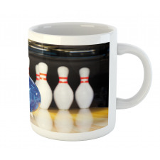 Blue Ball on Lane Mug