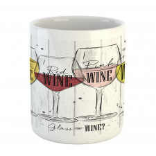 4 Types of Wine Rustic Mug