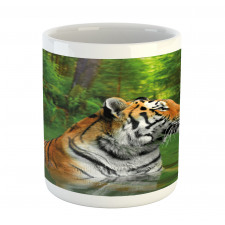 Siberian Wild Cat in Lake Mug