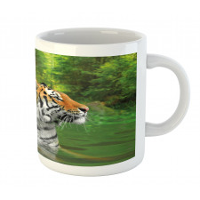 Siberian Wild Cat in Lake Mug