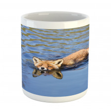 Fox Swimming in River Mug