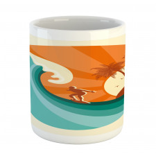 Retro Man Surfing Mug