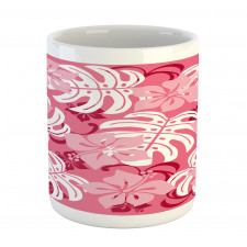 Monstera Leaves Blossoms Mug