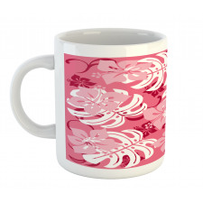 Monstera Leaves Blossoms Mug