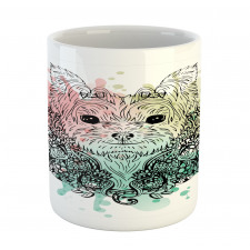 Dog Sketch Flowers Mug