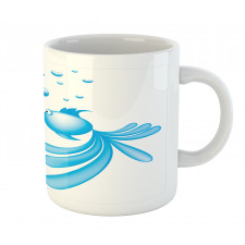 Blue Cartoon Fishes Heart Mug