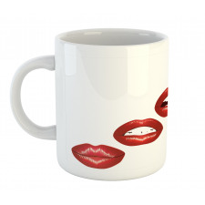 Vivid Full Red Lips Feminine Mug