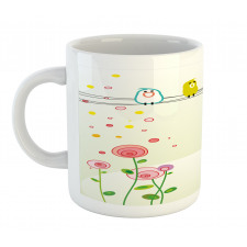 Bird Cat Flowers Mug