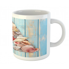 Seashell Wood Backdrop Mug