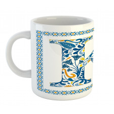 Leaves Blooms Initial Mug