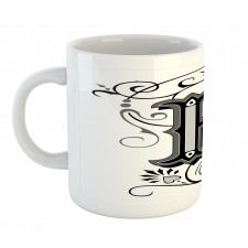 Antique R Typography Mug