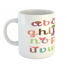 Girly Feminine Alphabet Mug