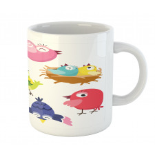 Funny Birds Sun Cartoon Mug