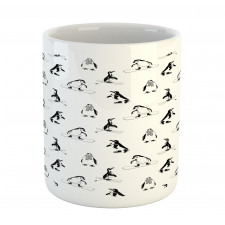 Skiing Penguins in Scarves Mug